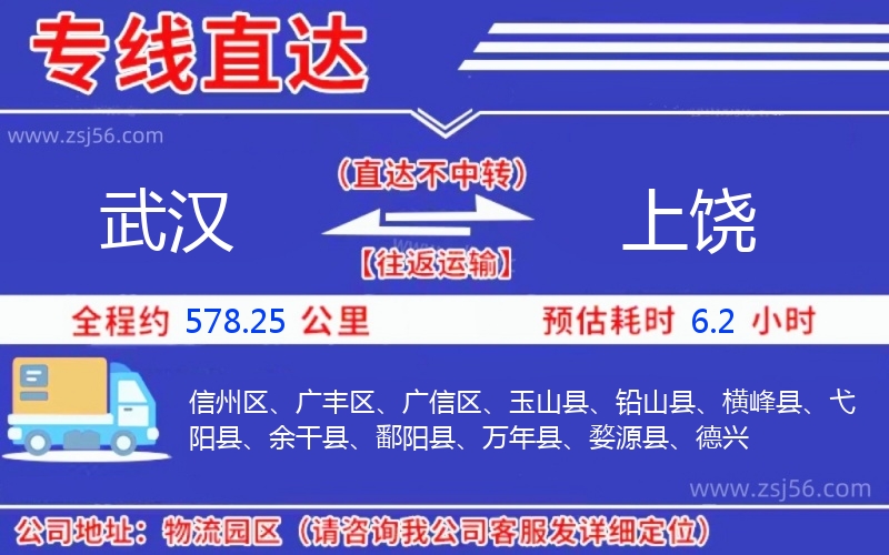 武漢到上饒物流公司 武漢到上饒物流公司
