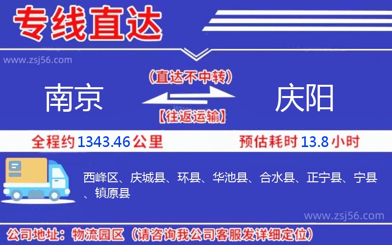 南京到慶陽物流公司